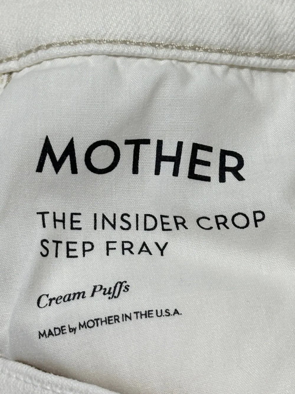 Mother The Insider Crop Step Fray Jeans Cream Puffs - Picture 9 of 13
